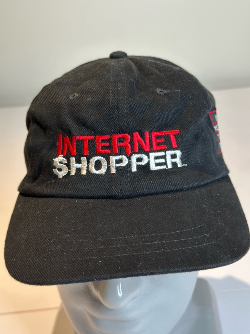 Internet Shopper Black Embroidered Baseball Cap